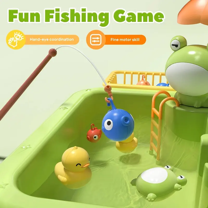 Kitchen Sink Toy with Electric Faucet, 1 Set Play Sink with Running Water, Play Kitchen Toy Accessories, Pool Floating Fishing Toys for Water Play 3