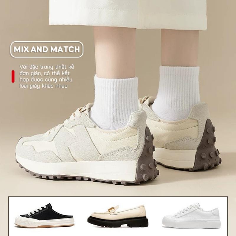 Tất nam nữ bassic dễ phối đồ , tất vớ cotton co dãn bốn chiều thấm hút mô hôi chân - Aguo shop 2