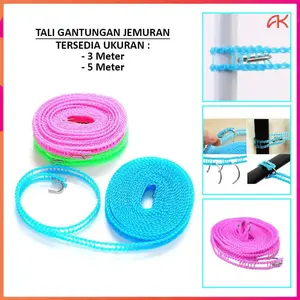 Tali Jemuran Pakaian 5 Meter Super Praktis Tali Gantungan Juran
