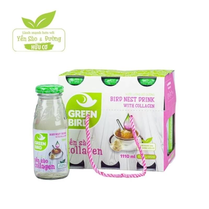 Lốc 6 chai yến sào collagen 185ml khô 0