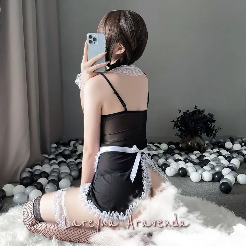 Vixen Set Lingerie Sexy + G String + Bando Model Cosplay Maid Eropa 8