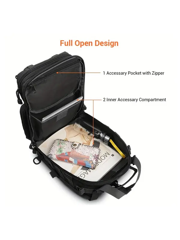 Men's Outdoor Casual Oxford Cloth Chest Bag, Adjustable Strap Bum Bag, Versatile Trendy Bag for Hiking Camping 3
