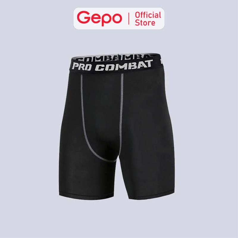 Quần Giữ Nhiệt Quần Đùi 1/2 Nam Màu Đen Chuyên Tập Gym Chạy Bộ Đá Bóng GEPO
