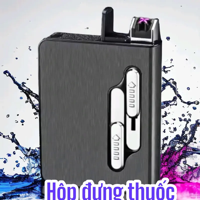 Hộp Đựng Thuốc Kiêm Quẹt Điện Plasma Sạc Pin Cao Cấp 0