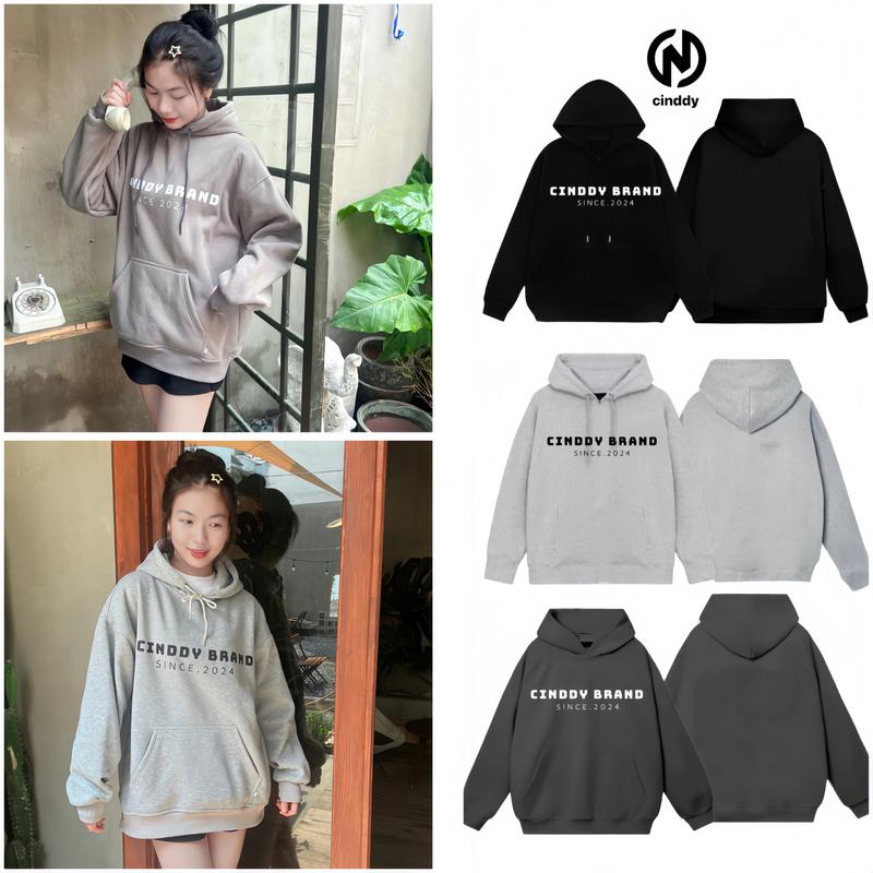 Hoodie Nỉ Bông In Mặt Trước CINDDY BRAND SINCE 2024 Nam Nữ HI007 Áo Top Kem Women Nhung hoodie  nỉ hoodie  zip code  studio áo  khoác áo  hoodie hoodie  amadus