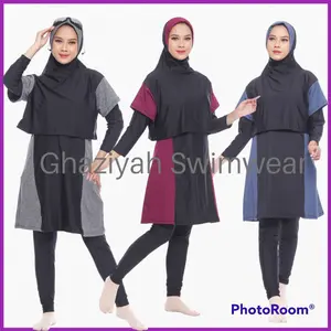 Baju Renang Muslimah jumbo dewasa dan remaja Nyaman Wanita Set Poliester Muslim Panjang