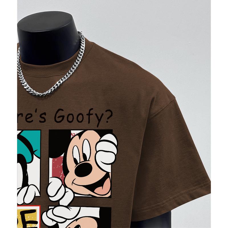 Product Introduction of Áo Thun Hoạt Hình Dáng Rộng Thùng Thình Ngắn Tay, 100% Cotton, Áo Cổ Thuyền, Dành Cho Nam Và Nữ, Unisex Menswear 18