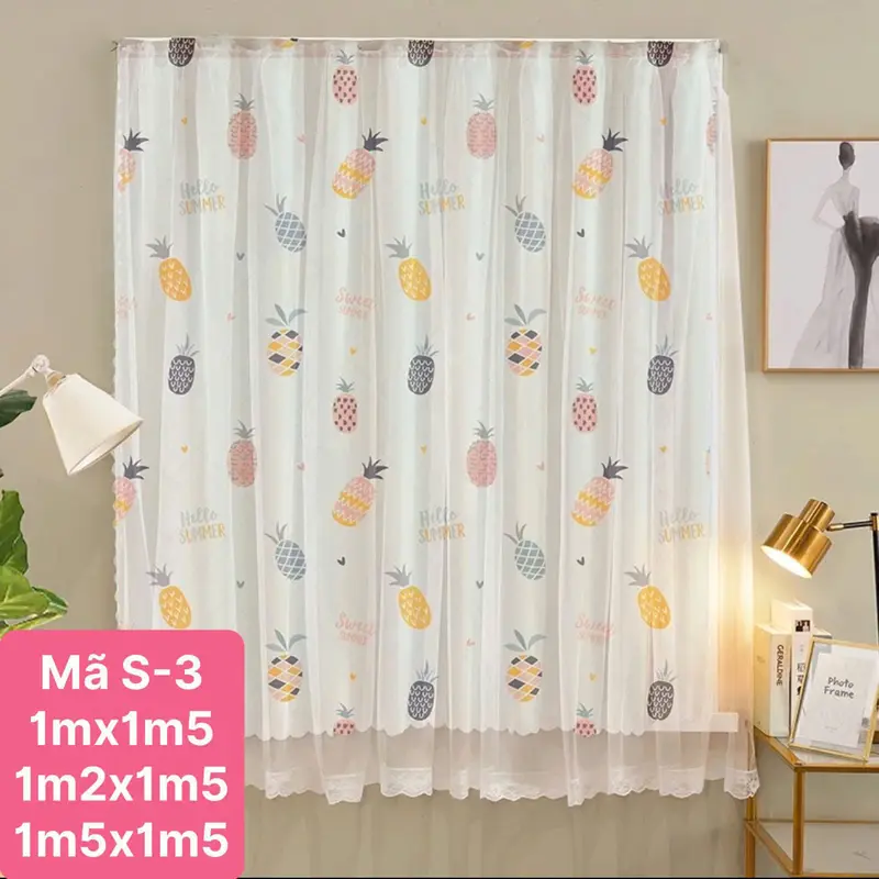 Rèm Cửa Sổ Dán Tường 2 Lớp Mới Siêu Tiện Lợi, Rèm Cửa Sổ Chống Nắng Trang Trí Siêu Đẹp (tặng kèm băng dán) phòng ngủ 2