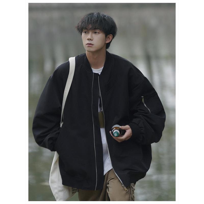 Áo Khoác Bomber, Phong Cách Cổ Điển Mỹ, Dành Cho Nam, Thích Hợp Cho Mùa Xuân Và Mùa Thu Menswear Jacket Nhung 7