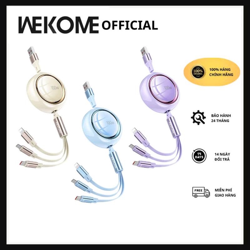 Kho sỉ - Cáp Sạc Nhanh WK Design WDC-18 Tích Hợp 3 Đầu Sạc Cùng Lúc Nhiều Thiết Bị Điện Thoại TypeC/Micro/i-PH - BH 24T 1