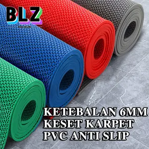 Keset Karpet PVC Anti Slip 50 x 120 S Type Jaring Kain Biru Coklat Hijau