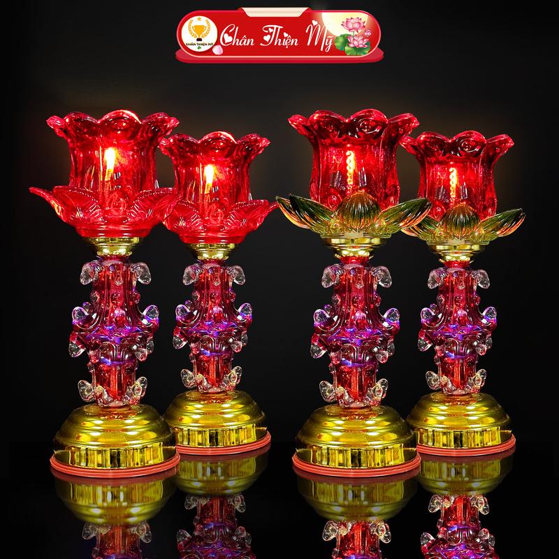  Đèn Bàn Thờ Hoa Sen Cao Cấp Có Led Đổi Màu Siêu Sáng CHÂN THIỆN MỸ Đồ Trang Trí Bàn Thờ Gia Tiên Bàn Phật 
