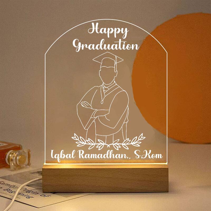 Lampu hias ukiran akrilik untuk hadiah, kado, pernikahan, wisuda, lamaran, dan ulang tahun White 4