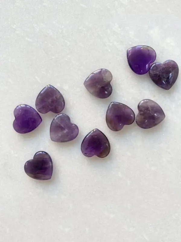 Summer 2024 Heart Shaped Amethyst, Pocket Hugging Stone, Anxiety Relief Stone, Stress Relief Fidget Accessories, Diy Jewelry Accessories, Handmade Gifts for Women & Men, As Girls Birthday Gift 5