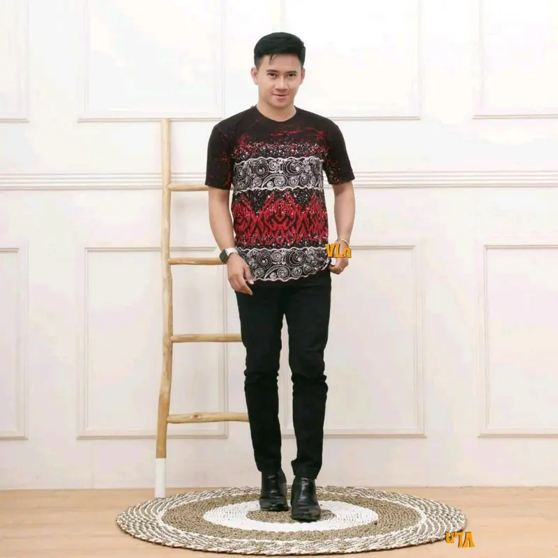 Kaos Batik Cap Tulis Abstrak T-shirt Pria Wanita Unisex Motif Terbaru 1