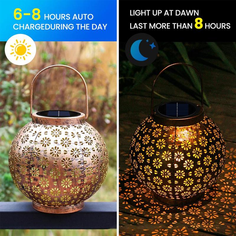 Solar Powered Garden Decorative Light, Vintage Design LED Light, Waterproof Portable Light for Yard & Garden Decoration, Outdoor Lighting 6