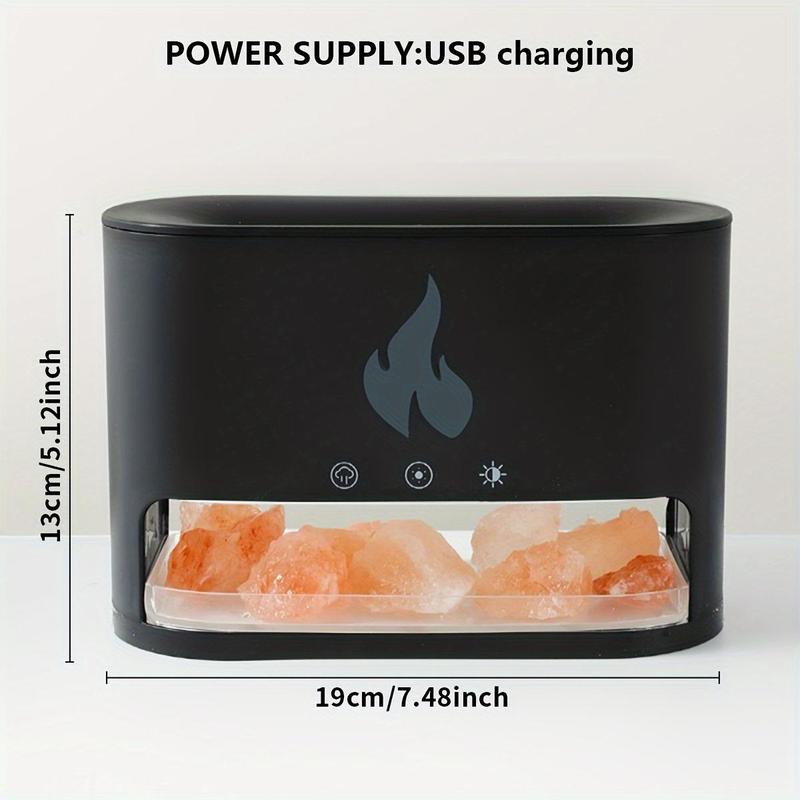 Product Introduction of Salt Stone Fire Flame Simulation Aromatherapy Diffuser, USB Powered Creative Night Light, Decorative Desktop Air Humidifier for Home Office 6