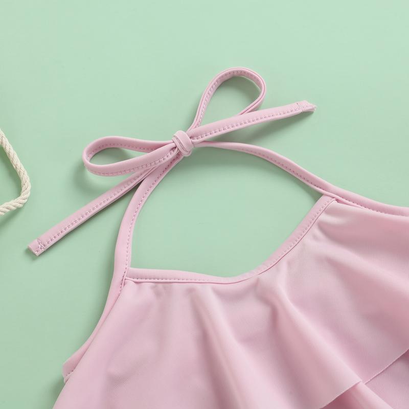 Product Introduction of Toddler Baby Girl Smoothy Soft Swimsuit Halter Ruffles Tops Mermaid Shorts Headband Bathing Suit Swimwear 3Pcs Bikini Set 6 12 18 24 Months 2-3 Years Old Kid 36