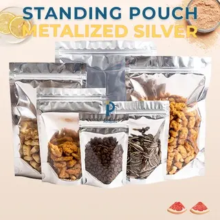 Standing Pouch Plastik Metalized Silver 20X30cm Kemasan Yin Yang Isi 10Pcs 3