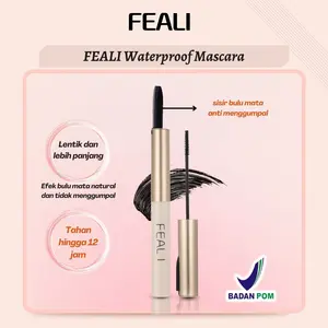 【BPOM】FEALI Mascara Waterproof Long Lasting Volumizing Eye Lash Makeup / Maskara Tahan Air Hitam Kosmetik