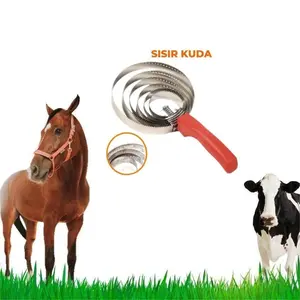 6 putaran Besi tahan karat Sikat Wol Alat pembersih sapi dan domba Besi galvanis Sisir bulu sapi dengan gagang plastik