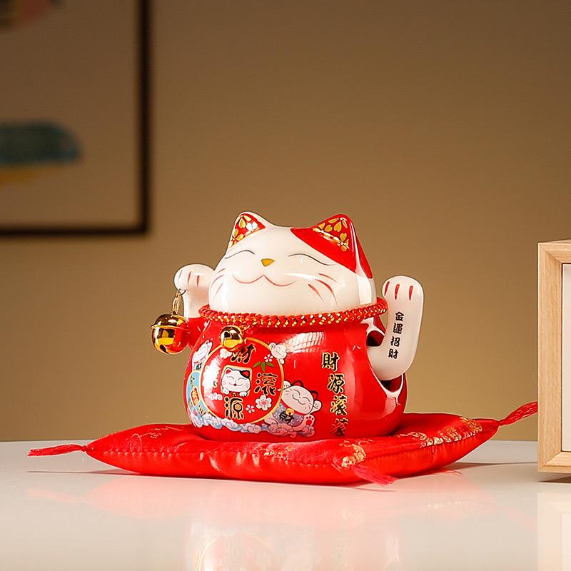 Mèo Vẫy Bằng Pin - Mèo Thần Tài Maneki Neko Kêu Gọi Khách Hũ Tiết Kiệm Trang Trí Nhà Cửa Quà Tặng Khai Trương Decor Decor Phòng 2