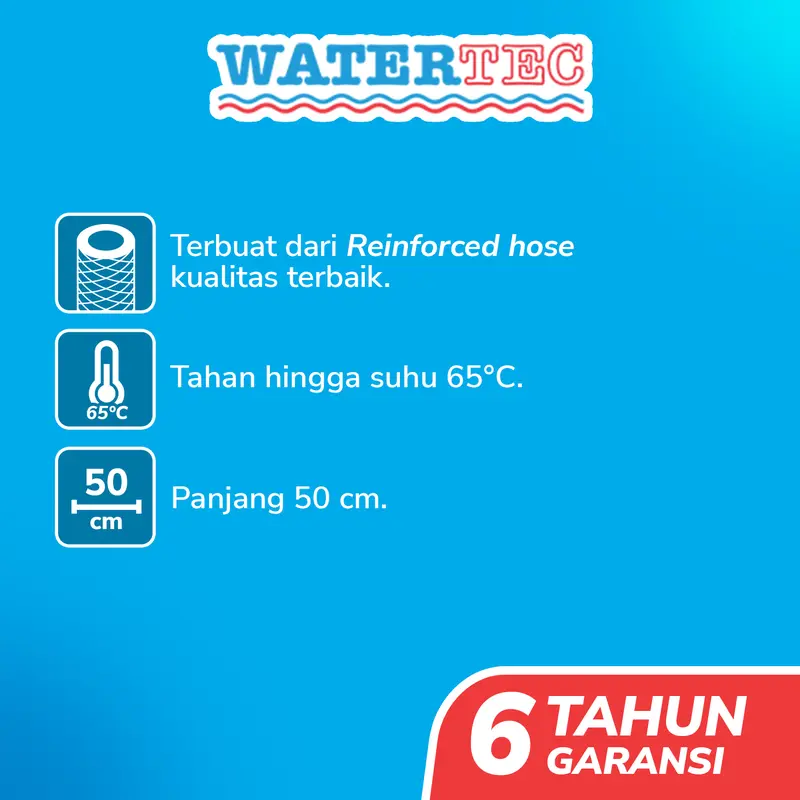 Watertec Selang Flexible RI Hose PVC 50CM (OT9) - White / Selang Air Panas / Selang Air Mandi / Selang Air Fleksibel 1