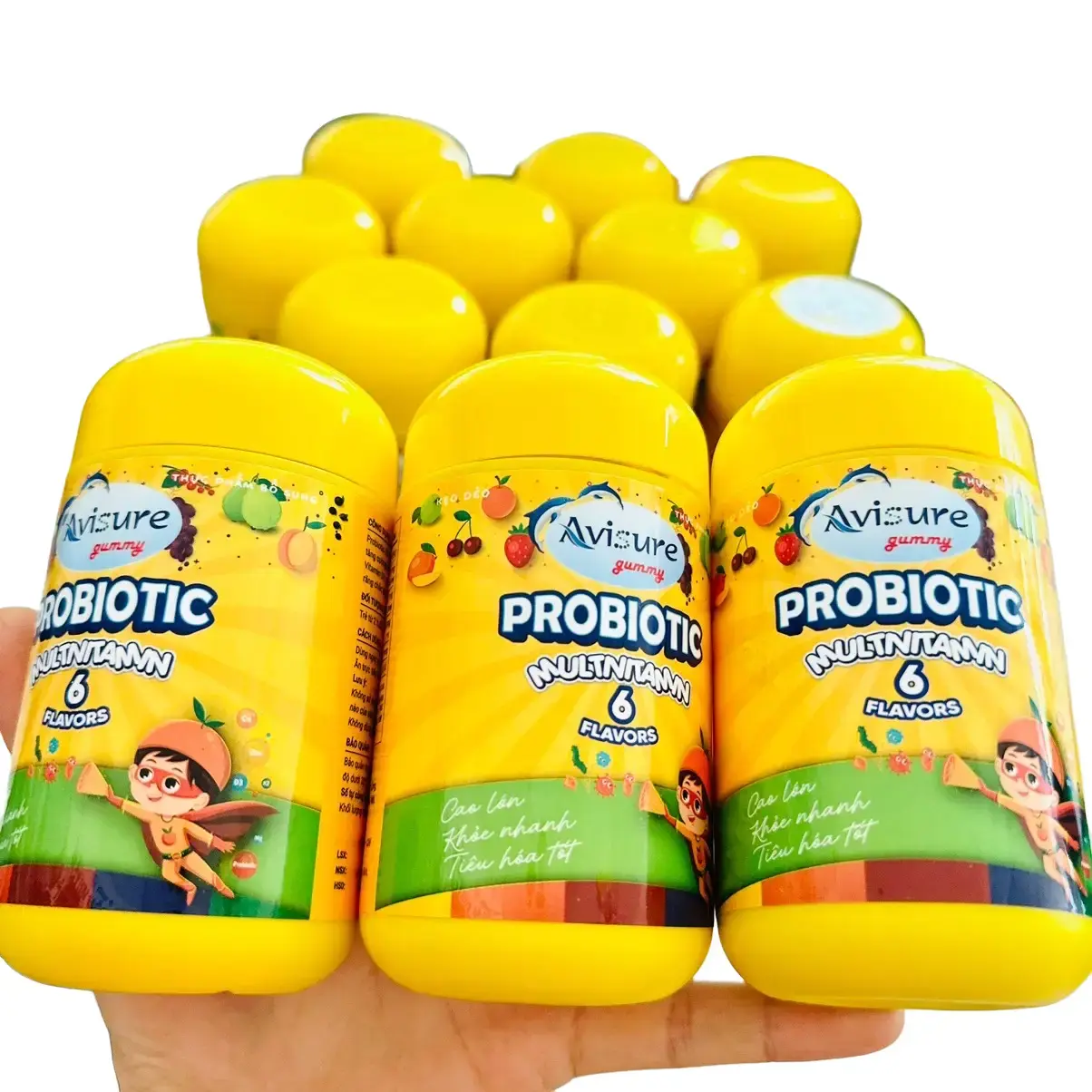 KẸO DẺO AVISURE GUMMY PROBIOTIC MULTIVITAMIN 6 FLAVORS  -GIÚP HỆ TIÊU HOÁ KHOẺ, ĐỀ KHÁNG TỐT