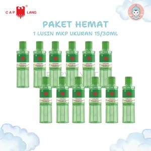 BK 1 Lusin 12 Pcs Cap Lang Minyak Kayu Putih 30/15ml Aromateraphy Eucalyptus Anti Nyamuk