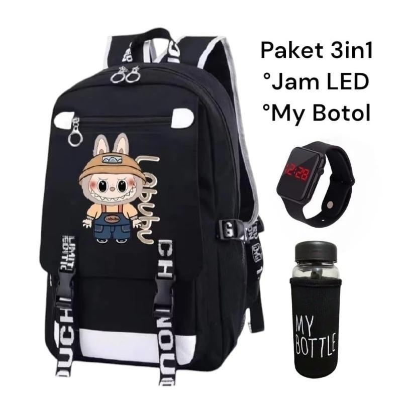 Product Introduction of ADN STORE - TAS SEKOLAH ANAK SD PAUD TK KARAKTER LABUBU TAS RANSEL SEKOLAH ANAK LAKI LAKI PEREMPUAN TAS LABUBU FASHION FREE JAM LED MY BOTTLE BANYAK BONUSNYA 23