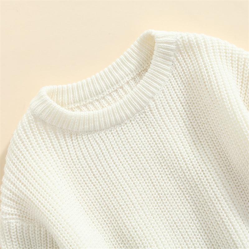 Product Introduction of Baby Girls Boys Autumn Winter Knit Sweater Solid Color Long Sleeve Crewneck Knitwear 51