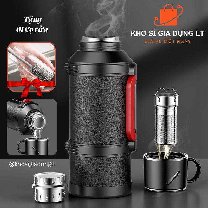 Bình giữ nhiệt Yuyi dung tích 2300ml-3000ml inox 316 cao cấp giữ nhiệt 24-72h sơn nhám tặng kèm cọ rửa bìnhkèm dây đeo, nắp làm cốc, có lọc trà tặng kèm cọ rửa bình