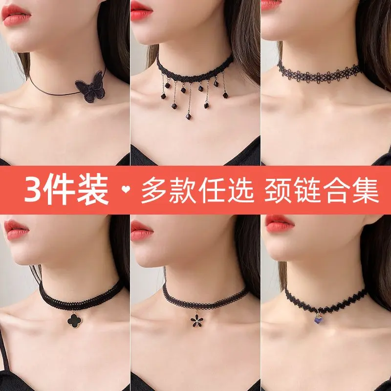 Black Necklace Clavicle Chain Female High Sense 2023 New Popular Necklace Choker Neckband Necklet Neck Accessories