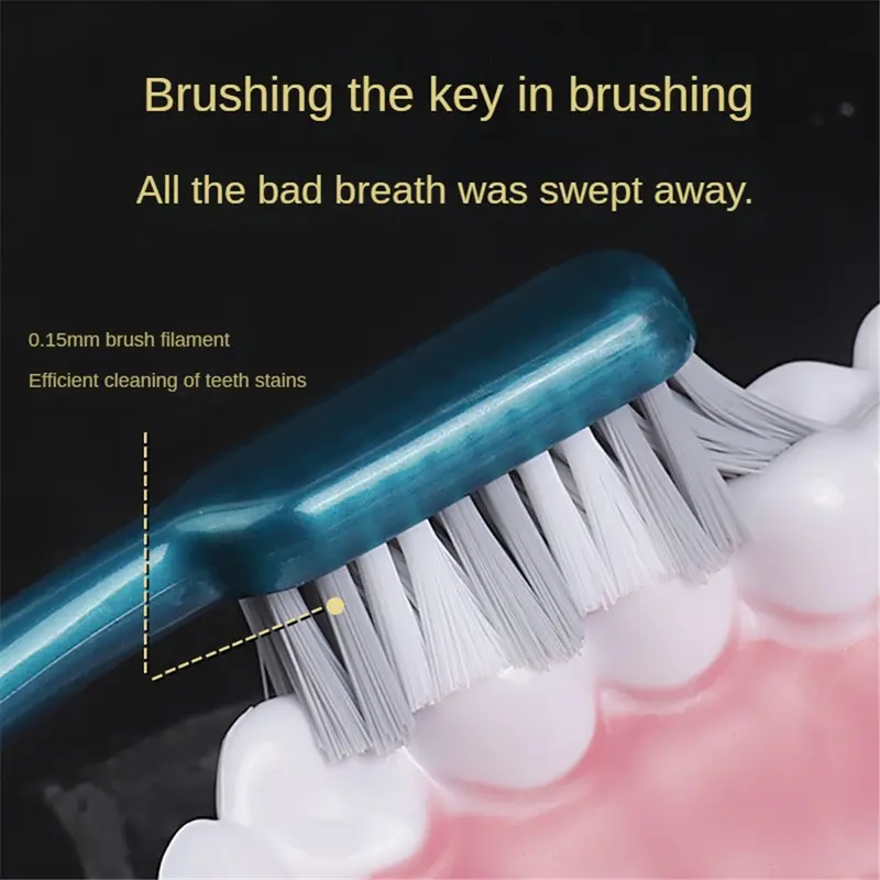 Bàn Chải Đánh Răng, Lông Trung Bình Gia Dụng, Dành Cho Người Lớn Và Nam Giới, Đặc Biệt Để Loại Bỏ Vết Bẩn Khói, Đầu Rộng, Bàn Chải Đánh Răng Làm Sạch, Bộ 5 Chiếc 5