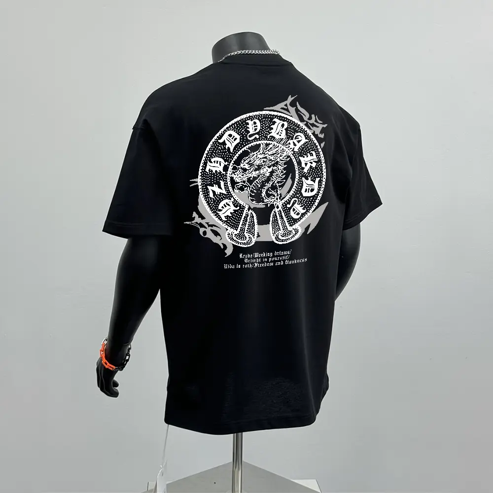 100% Cotton Fashion Trend Design Sense Short Sleeve Oversize T-shirt Crew Neck Top Men and Women Unisex