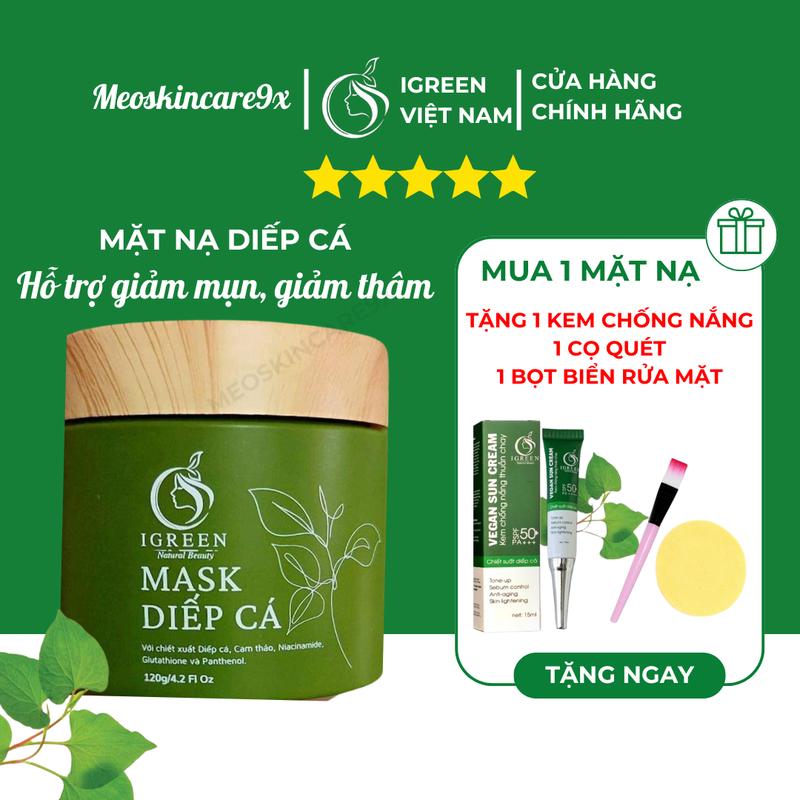 Mặt Nạ Diếp Cá Igreen Hỗ Trợ Cải Thiện Da Mụn Thâm Skincare, women, hỗ trợ da dầu mụn mặt  nạ