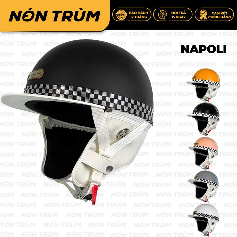 Napoli Helmet Mũ Bảo Hiểm Napoli Bosozoku Viền Caro Phong Cách Nhật Bản Vintage Cho Nam Nữ Đi Xe Máy