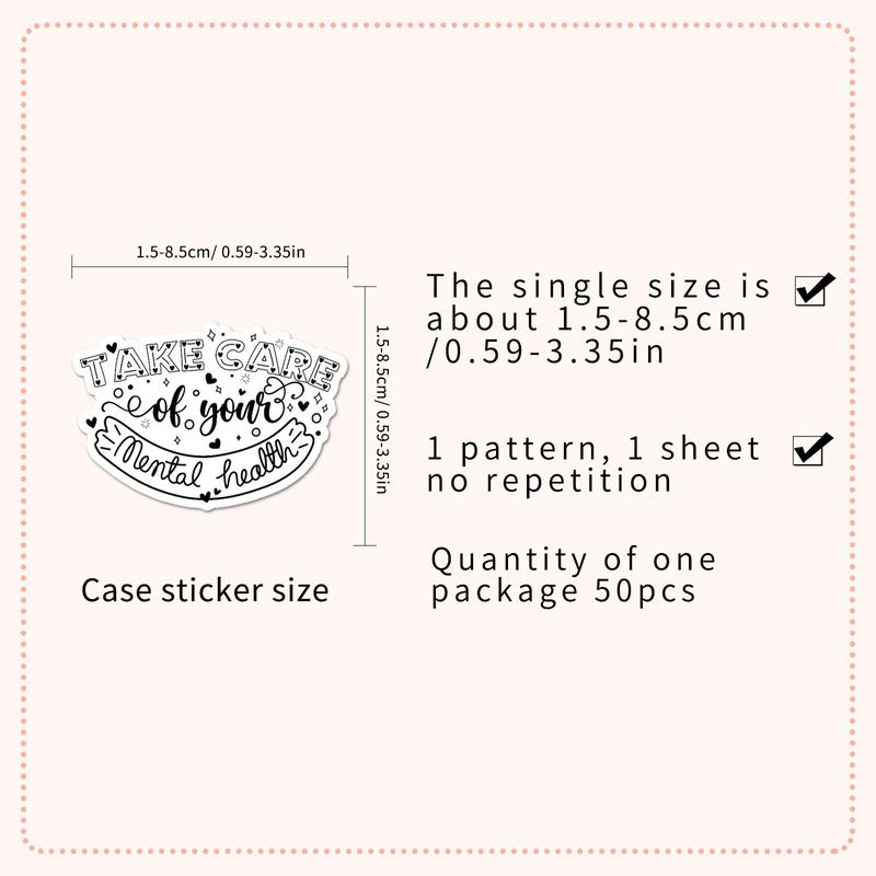 Product Introduction of [KW] 50 PCS Mental Health Stickers – Positive Affirmations, Self-Love & Mindfulness Stickers for Journal, Laptops & More 15