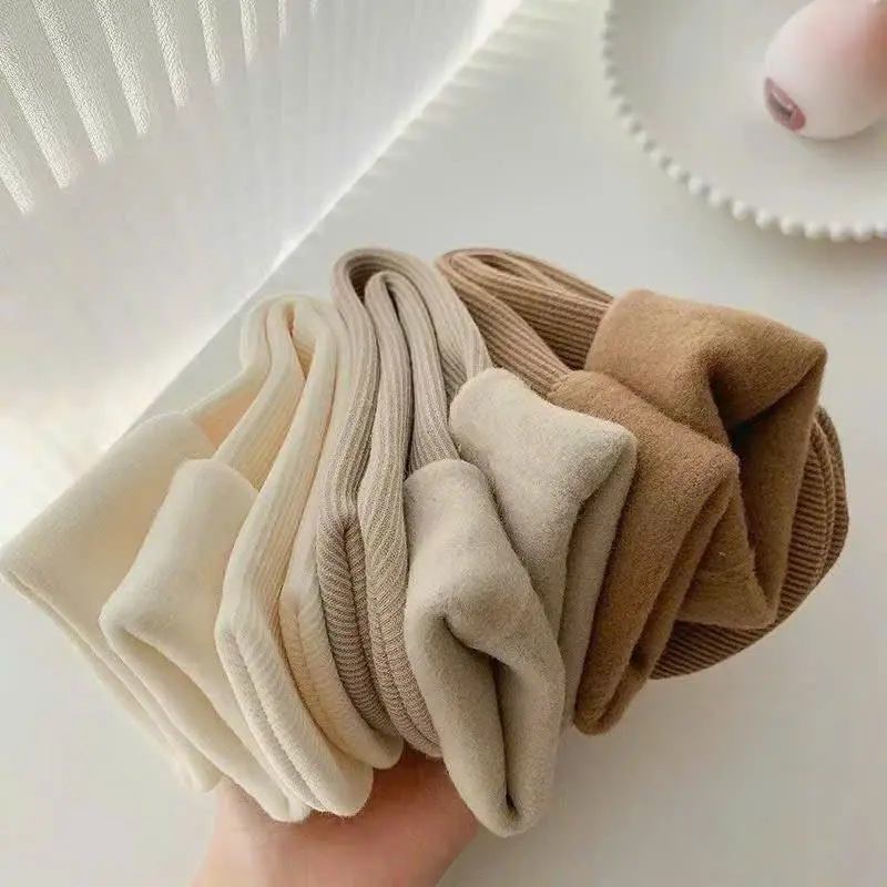 Set 10 đôi tất cổ cao lót lông lót nỉ dày dặn cotton giữ nhiệt mùa đông dành cho nữ mẫu mới 2