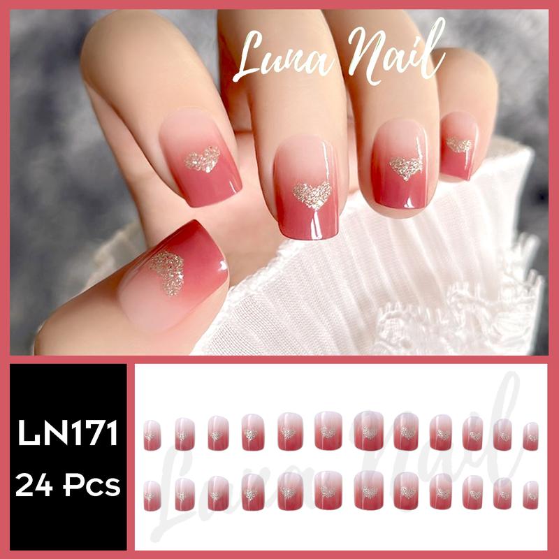 Móng Tay Giả Thời Trang Cá Tính Kèm Keo Dán LN171