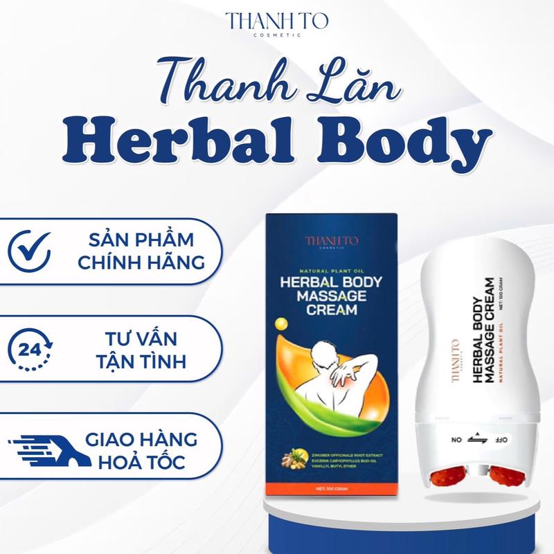 Kem Dầu Thanh Lăn Massage Herbal Body ( Hỗ trợ giảm nhức mỏi ) đầu lăn cao su