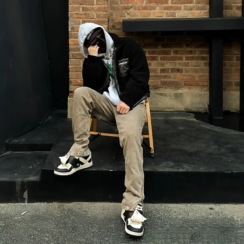 [Hàng Sẵn] Quần Kaki Nâu Phối Khoá Kéo HipHop Phong Cách Đường Phố Pants Menswear 3