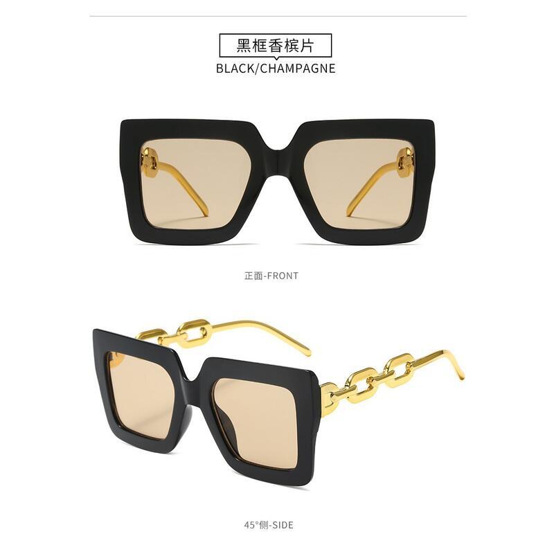 Product Introduction of New large frame sunglasses, women's resin, high-end feeling,  fashionable sunshade sunglasses 15