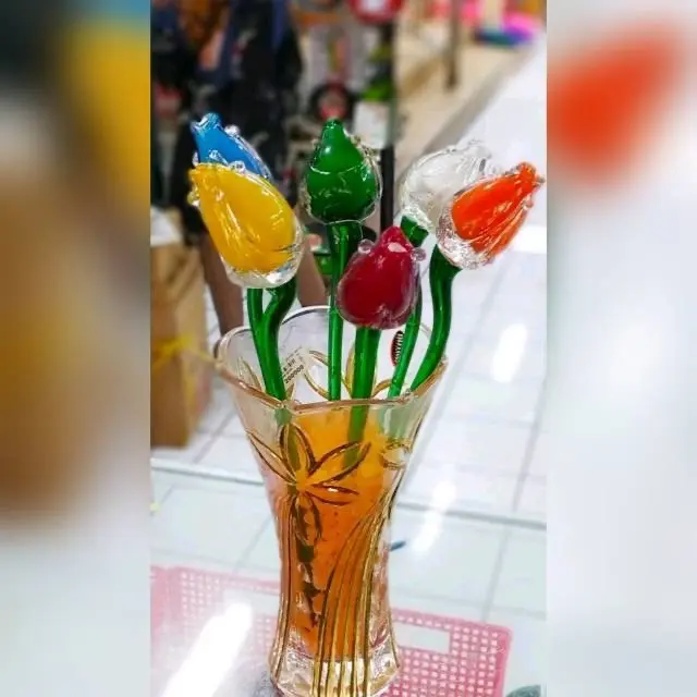 Bunga Tulip Kristal Import Harga Satuan/ Bunga Kaca Kristal