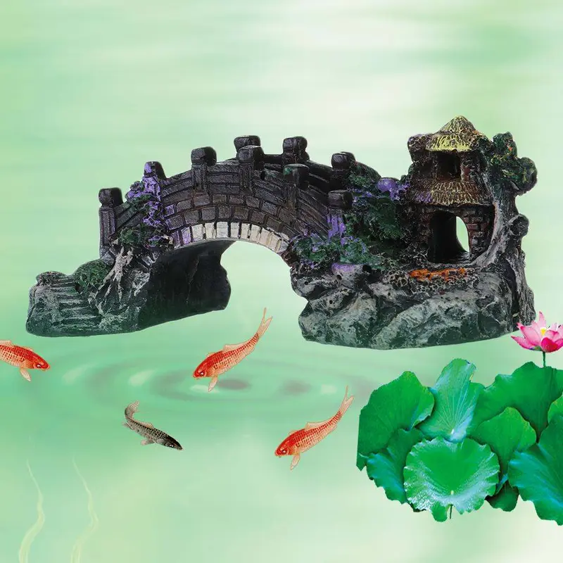 Bộ Áo Liền Quần Cây, Chất Lượng Anqii, Dành Cho Thú Cưng Bể Cá Cá, Làm Bằng Nhựa, Đồ Trang Trí Bể Cá, Cầu Nhân Tạo, Bộ Đồ Trang Trí Bể Cá Nhân Tạo 2