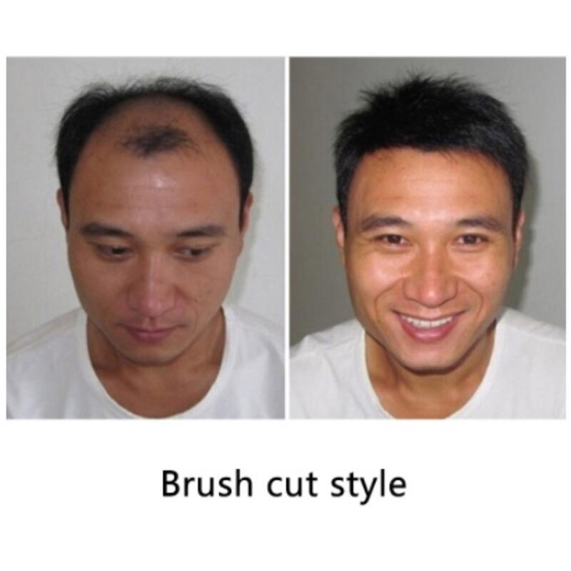 Product Introduction of High end men's wigs, real hair, fake to fake。Short Handsome Korean Style Wig Hairpiece Breathable Forehead Replacement Cover White Hair And Baldness 0