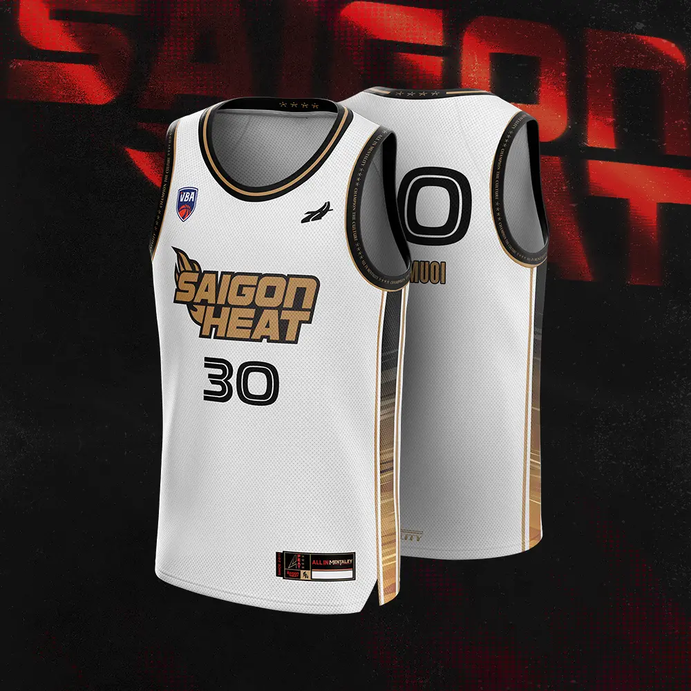 Áo bóng rổ Saigon Heat 2024 - [Saigon Heat Away Jersey VBA 9] Tank Top Sport Nam