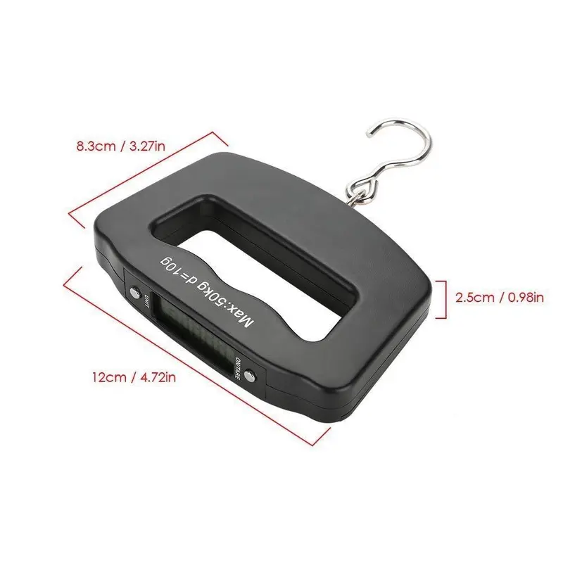 Portable Digital Luggage Scale, Handheld Weighing Mini Electronic Scale with Fishing Hook Tare Function Backlit LCD Display, Suitable for Home Farm Factory Hunting Outdoor 1