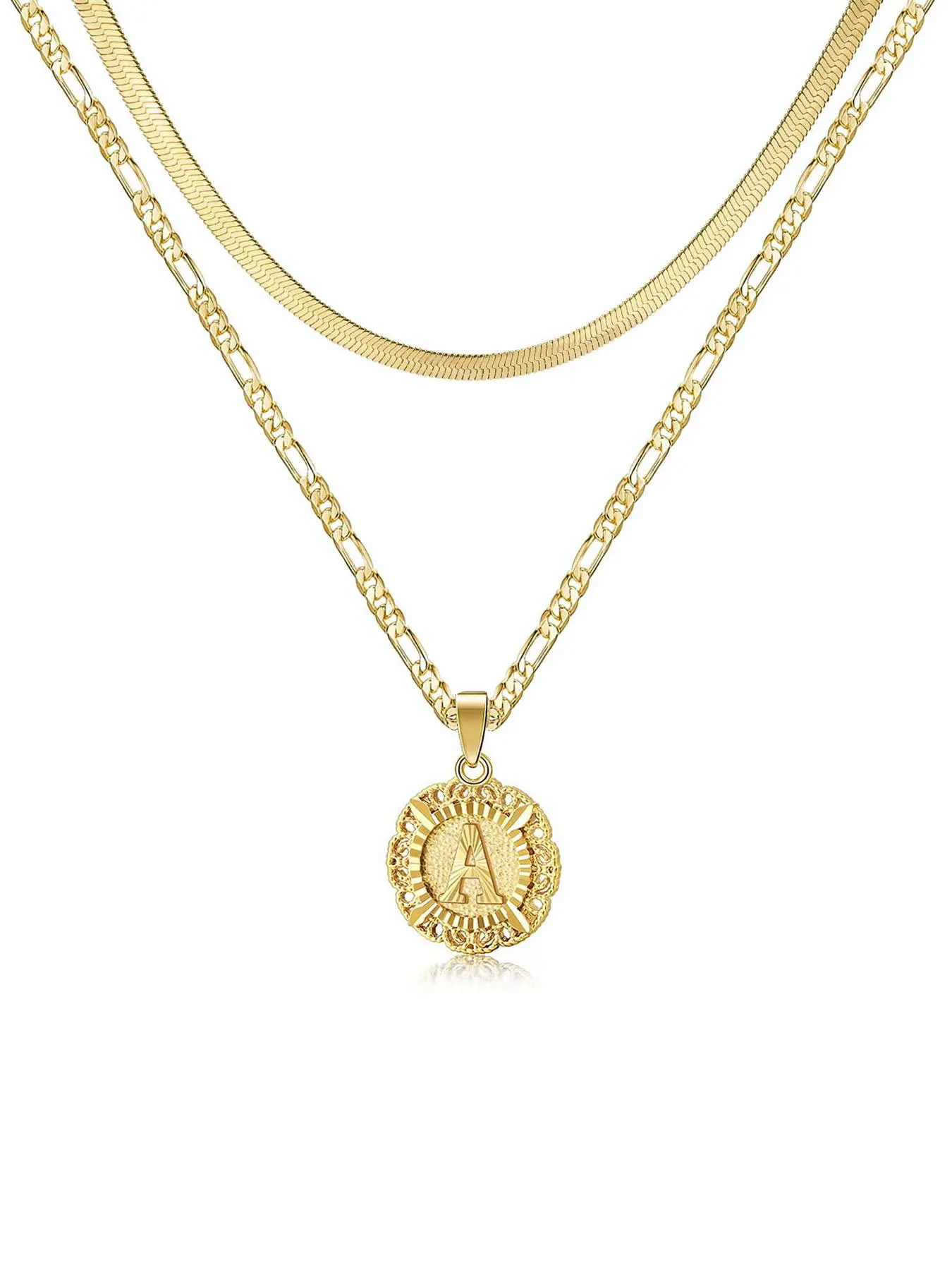 Letter A-Z Pendant Necklace & Chain Necklace, Fashion Jewelry for Party, Daily Clothing Decor, Trendy All-match & Exquisite Jewelry for Birthday Gift