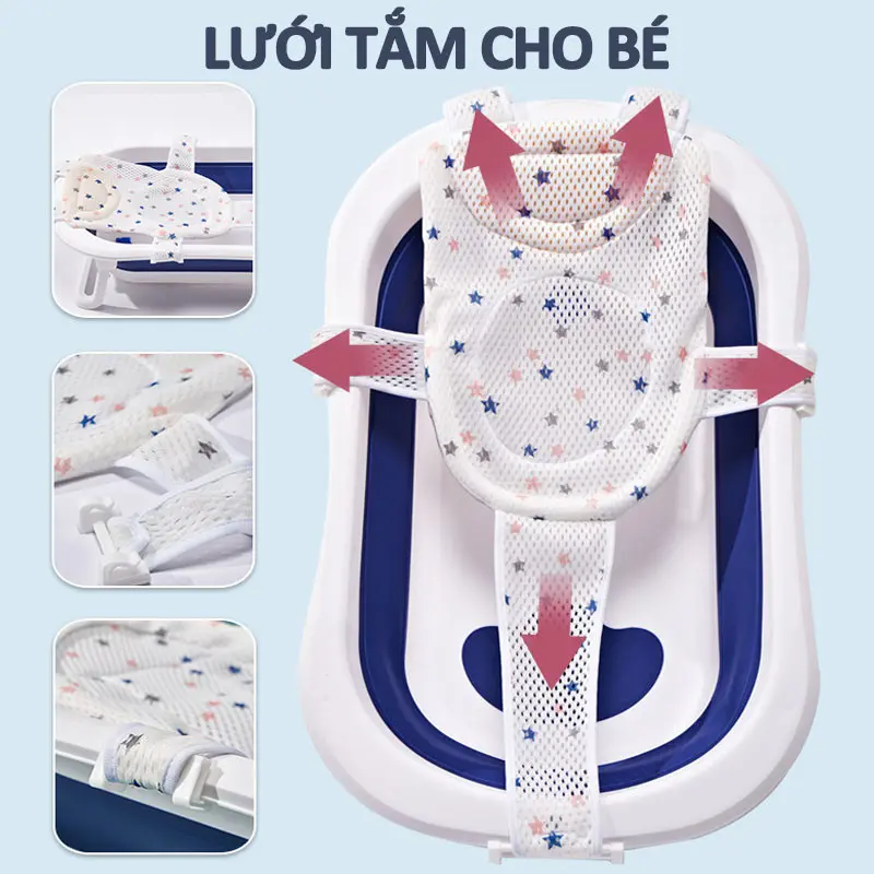 Lưới Tắm Cho Bé,Chống Trượt Dễ Chịu,Lưới Tắm Cho Bé Sơ Sinh Cao Cấp Gấp Gọn Điều Chỉnh Kích Thước